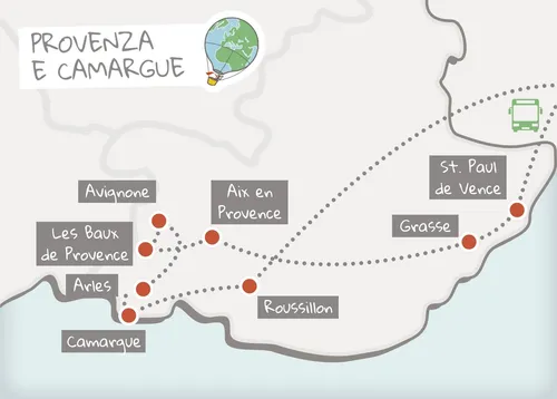 Mappa Itinerario Provenza e Camargue